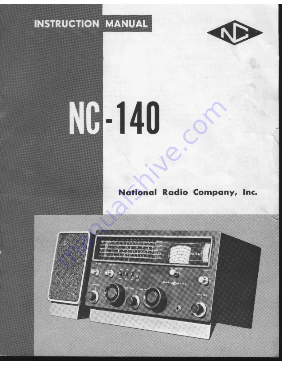 National Radio NC-140 Скачать руководство пользователя страница 1