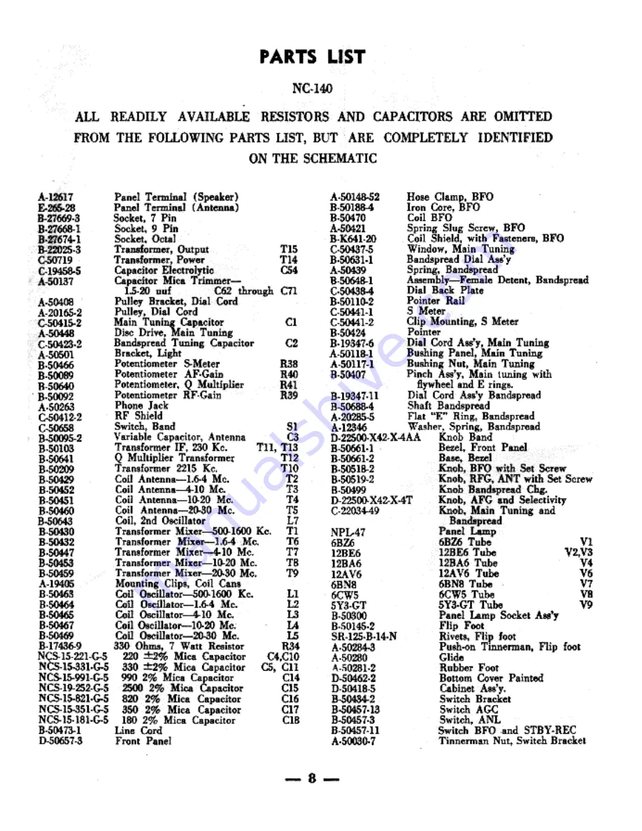 National Radio NC-140 Instruction Manual Download Page 10