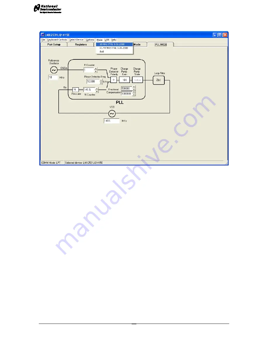 National Semiconductor LMX2531LQ1415E Скачать руководство пользователя страница 13