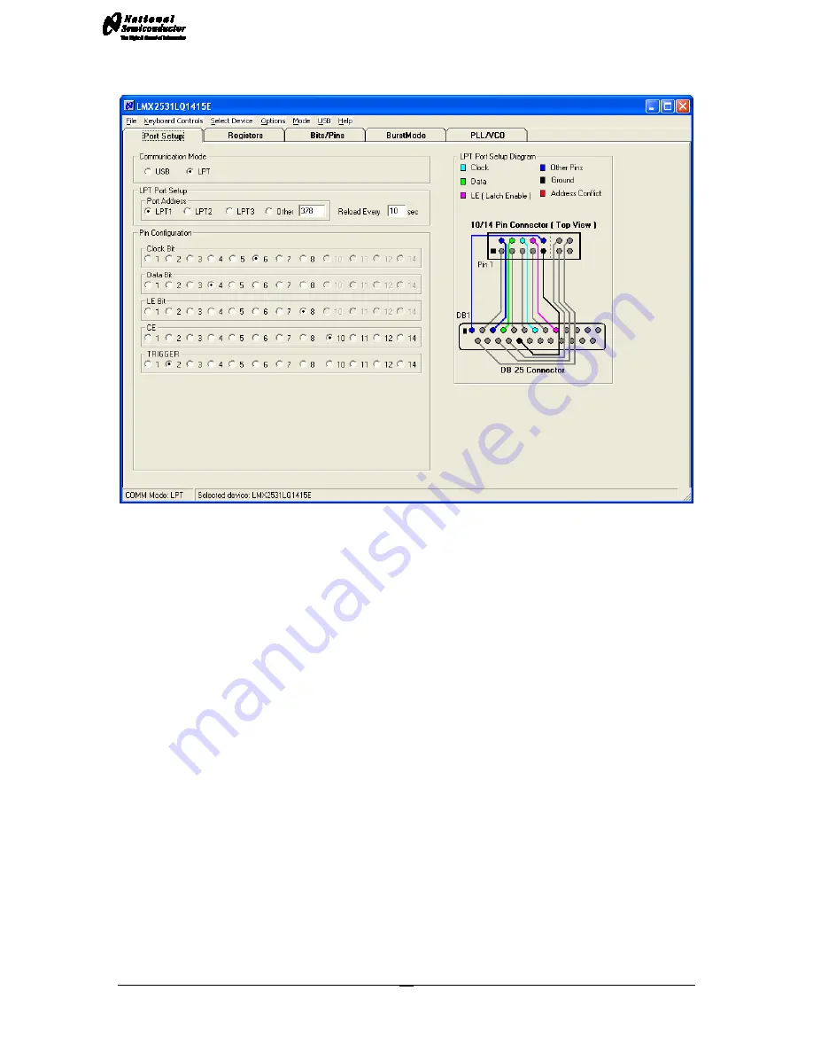 National Semiconductor LMX2531LQ1415E Operating Instructions Manual Download Page 16