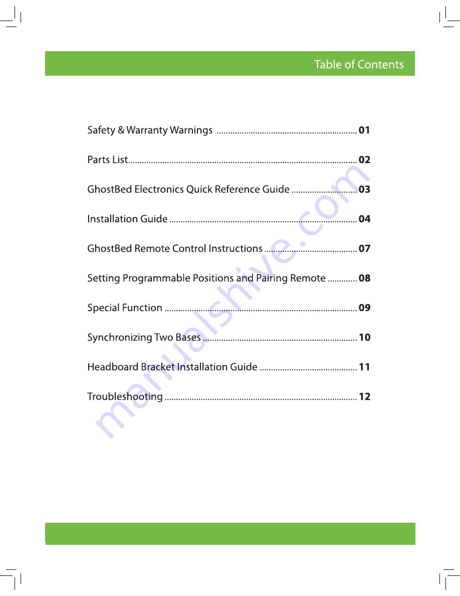 Nature's Sleep GHOSTBED POWER ADJUSTABLE BASE Owner'S Manual Download Page 2