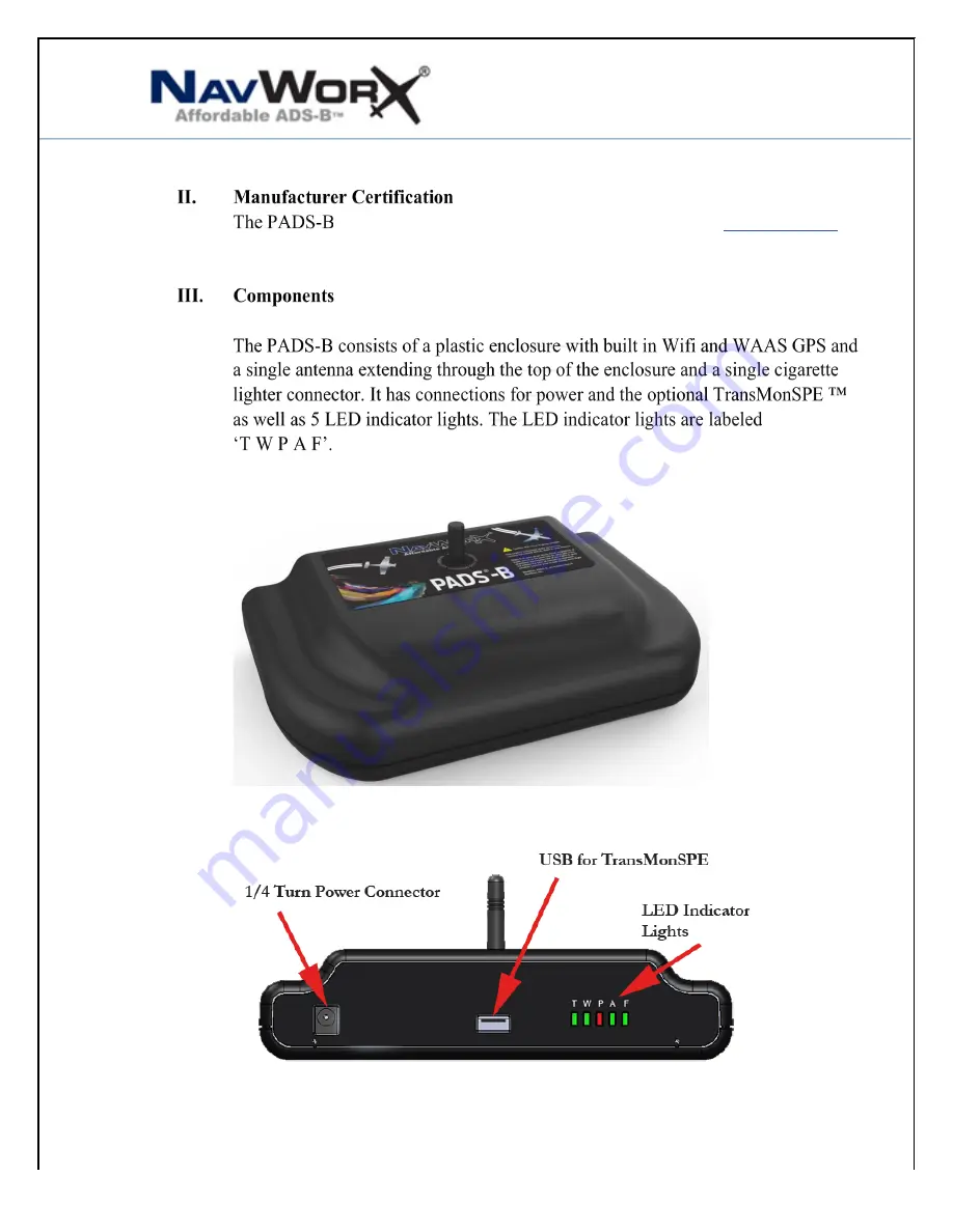 NavWorx PADS-B Скачать руководство пользователя страница 3