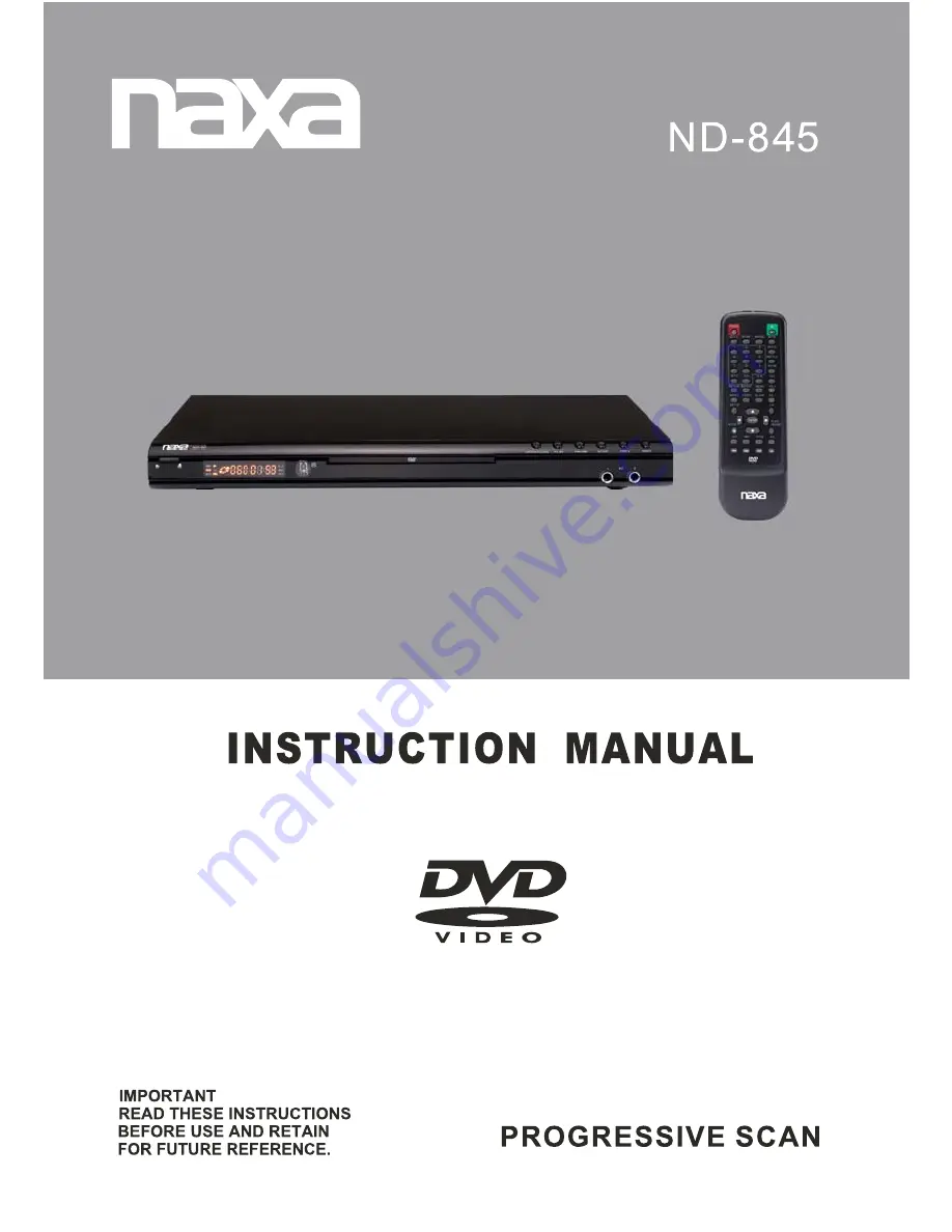 Naxa ND-845 Insrtruction Manual Download Page 1