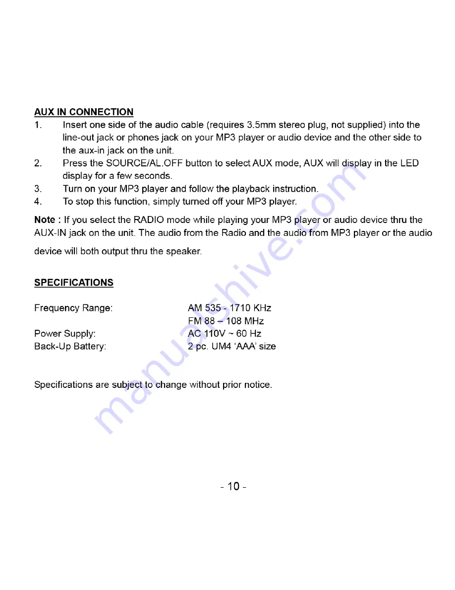 Naxa NRC-172 Instruction Manual Download Page 11