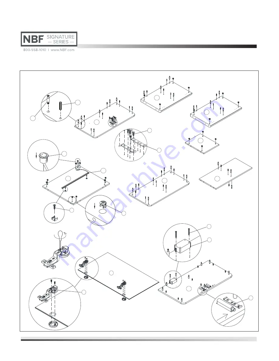 NBF Signature Series Storage Cabinet W/ Glass Doors Assembly Instructions Download Page 2