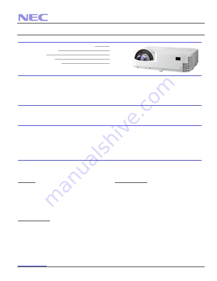 NEC M332XS Installation Manual Download Page 1