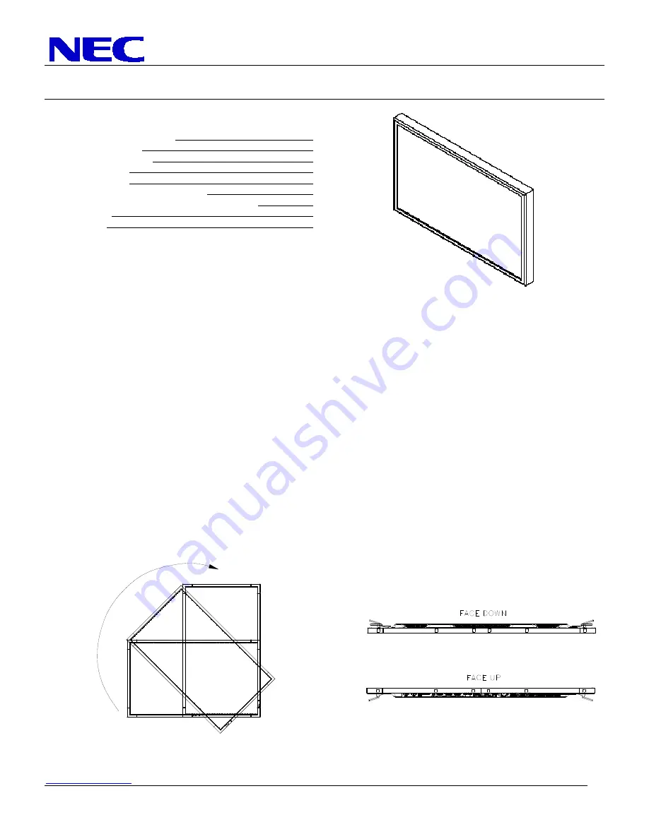 NEC MultiSync X552S Installation Manual Download Page 1