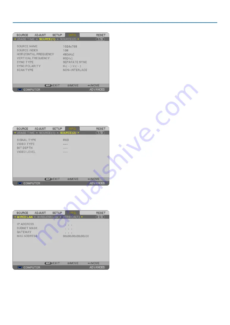 NEC NP-P401W User Manual Download Page 126