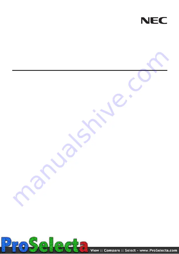 NEC NP-U321H User Manual Download Page 1