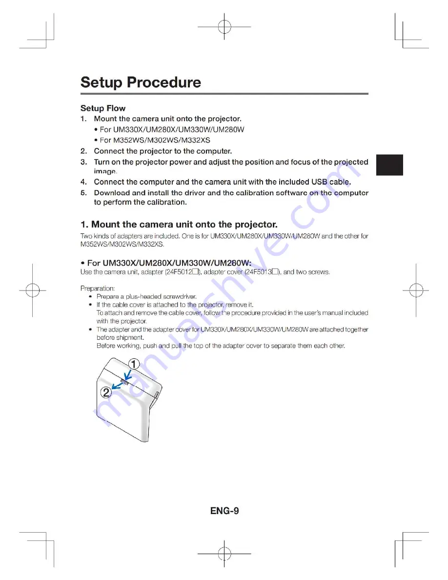 NEC NP03Wi Installation Manual Download Page 9