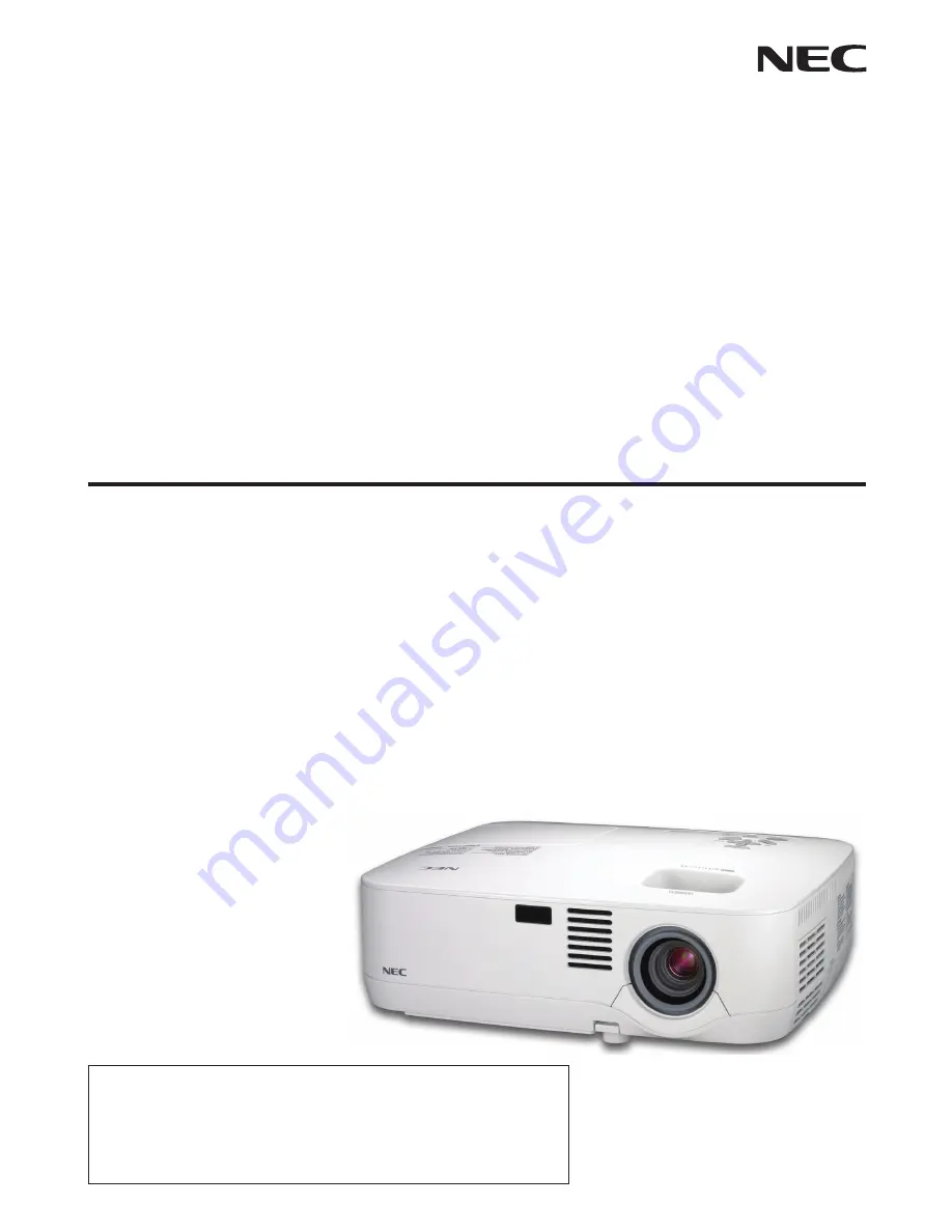 NEC NP400 Series User Manual Download Page 1