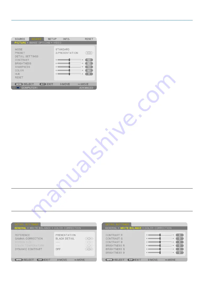 NEC PA500U Series User Manual Download Page 103