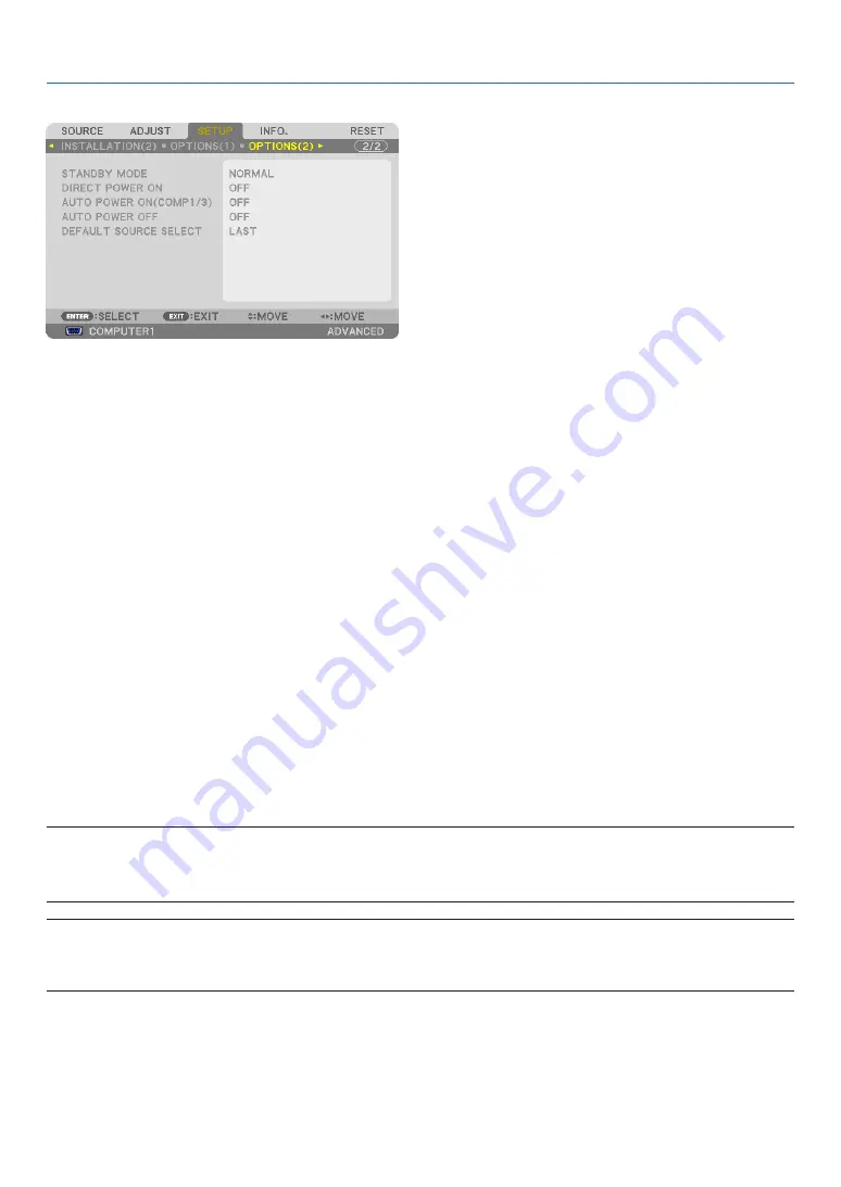 NEC PA500U Series User Manual Download Page 122