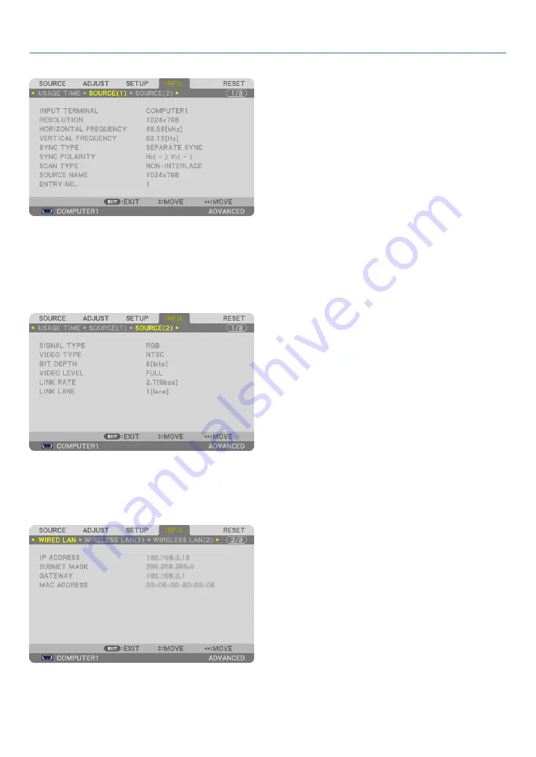 NEC PA500U Series User Manual Download Page 125