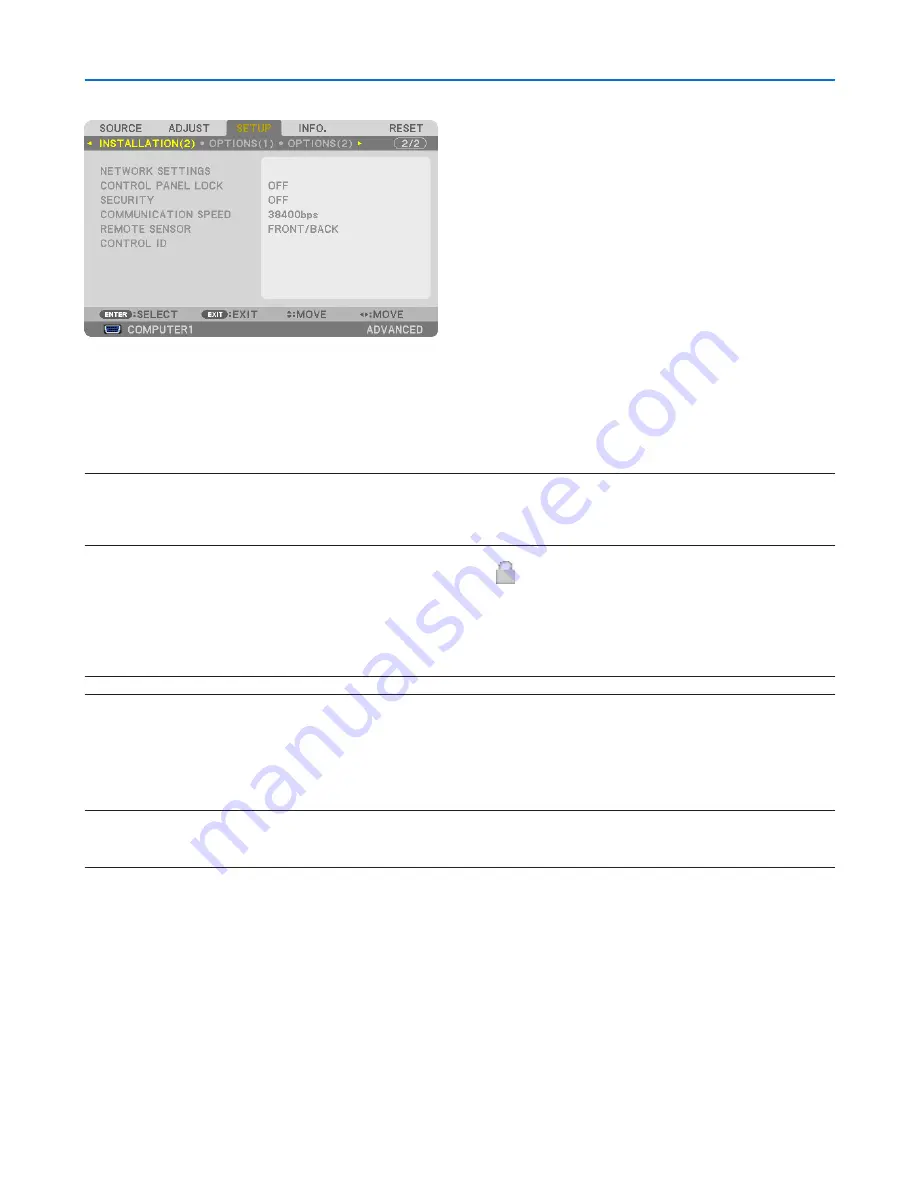 NEC PH1000U User Manual Download Page 145