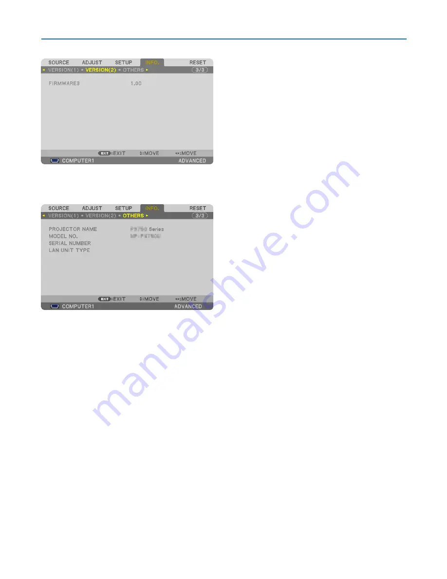 NEC PH1000U User Manual Download Page 155