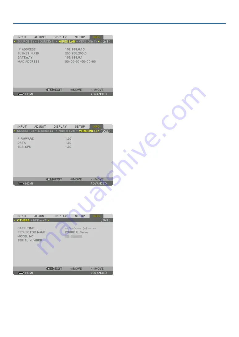 NEC PX602UL-BK User Manual Download Page 132