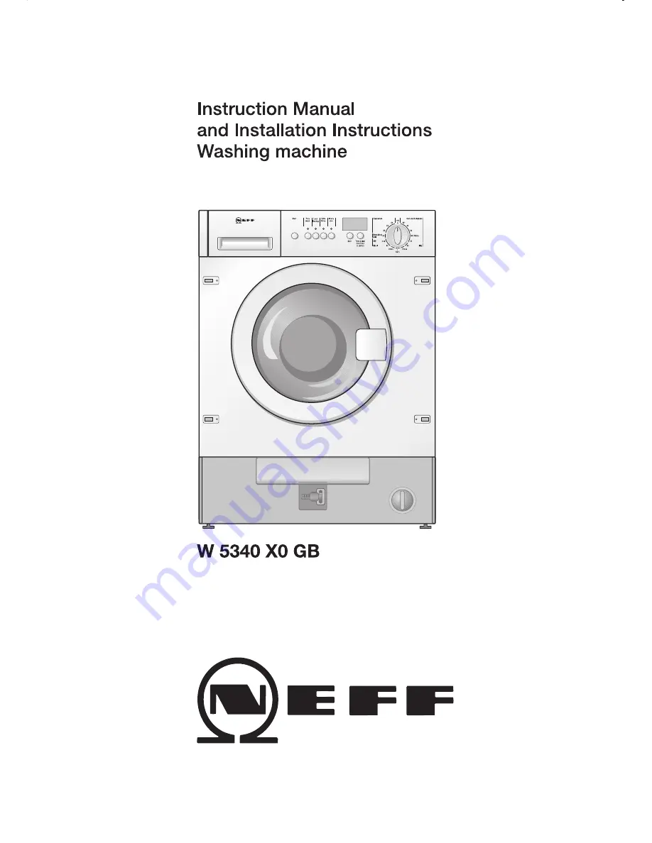 NEFF W5340X0GB Instruction Manual And Installation Instructions Download Page 1