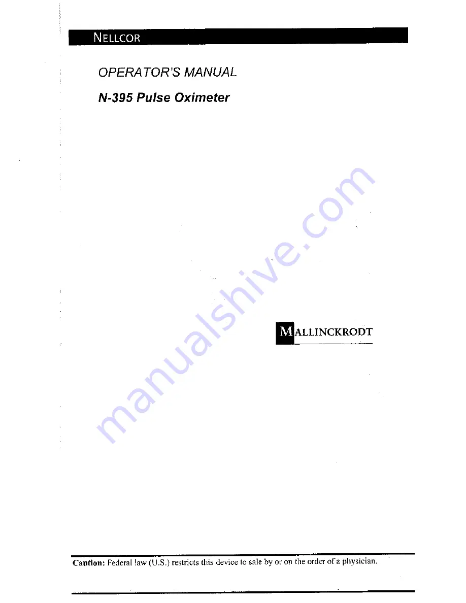 Nellcor N-395 Operator'S Manual Download Page 1