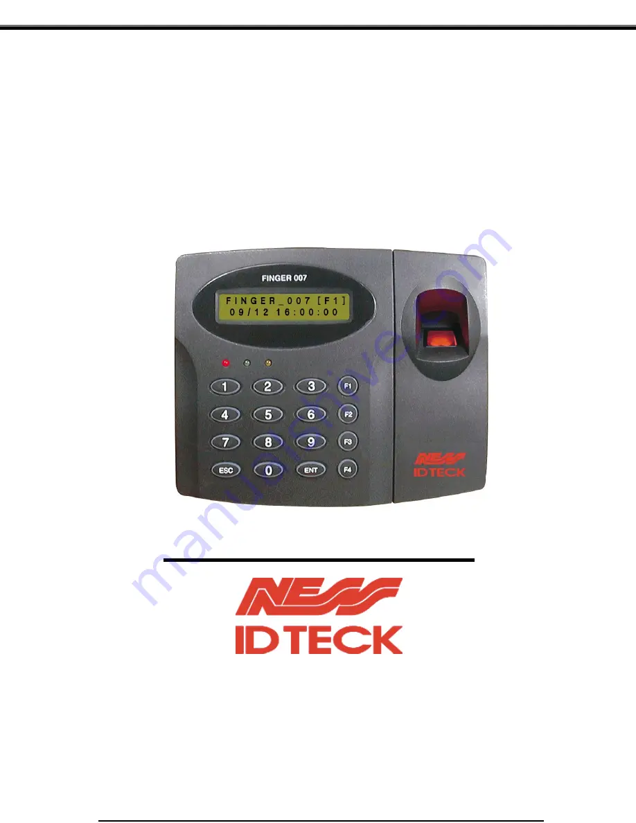 NESS ID TECK Finger007 User Manual Download Page 1