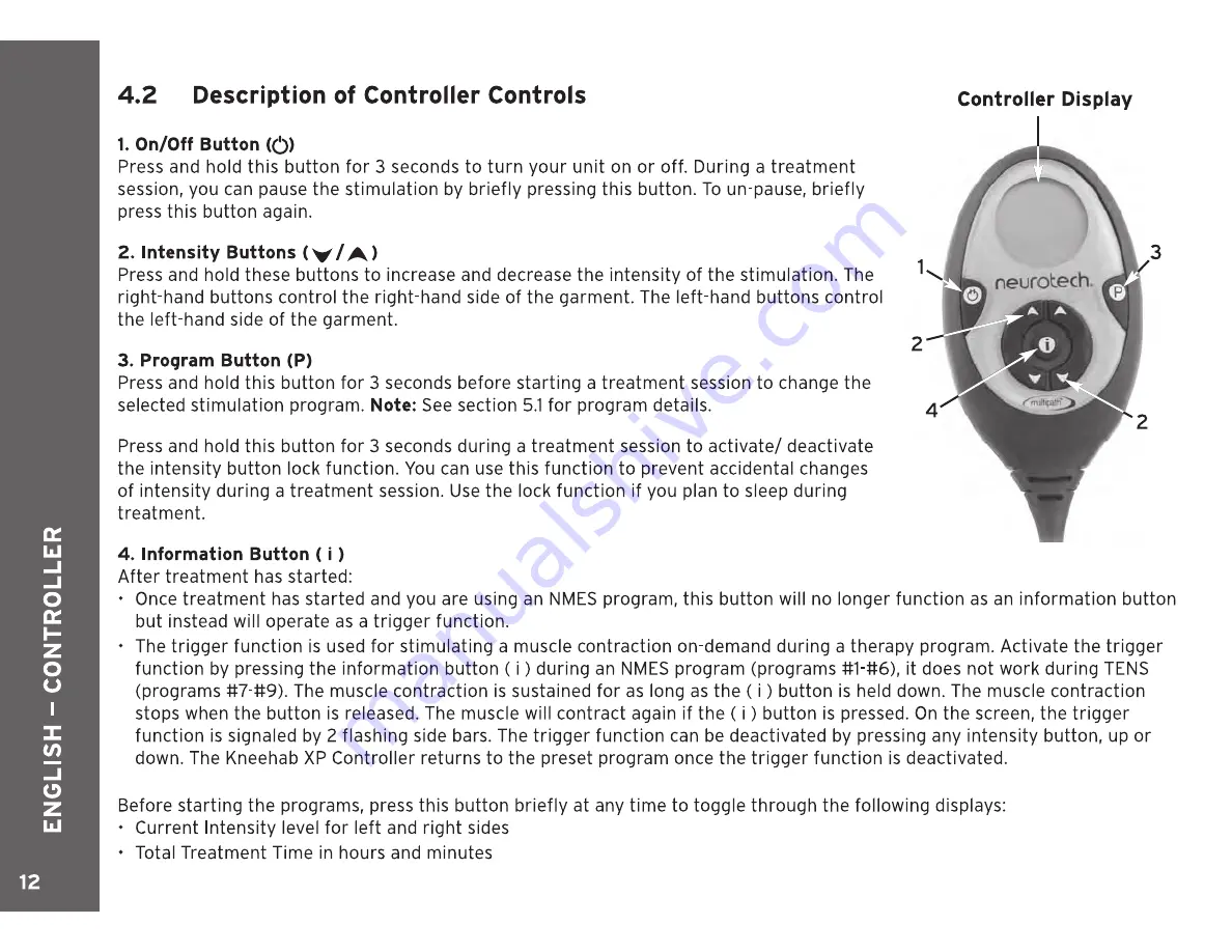 Neurotech 412 Instructions For Use Manual Download Page 12