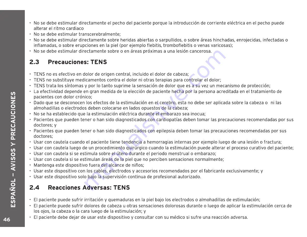 Neurotech 412 Instructions For Use Manual Download Page 46