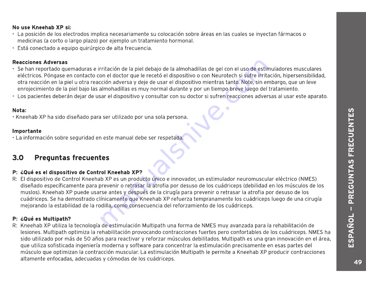 Neurotech 412 Instructions For Use Manual Download Page 49