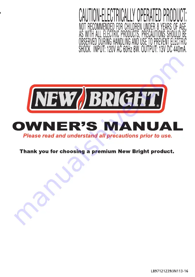 New Bright 81031 Owner'S Manual Download Page 1