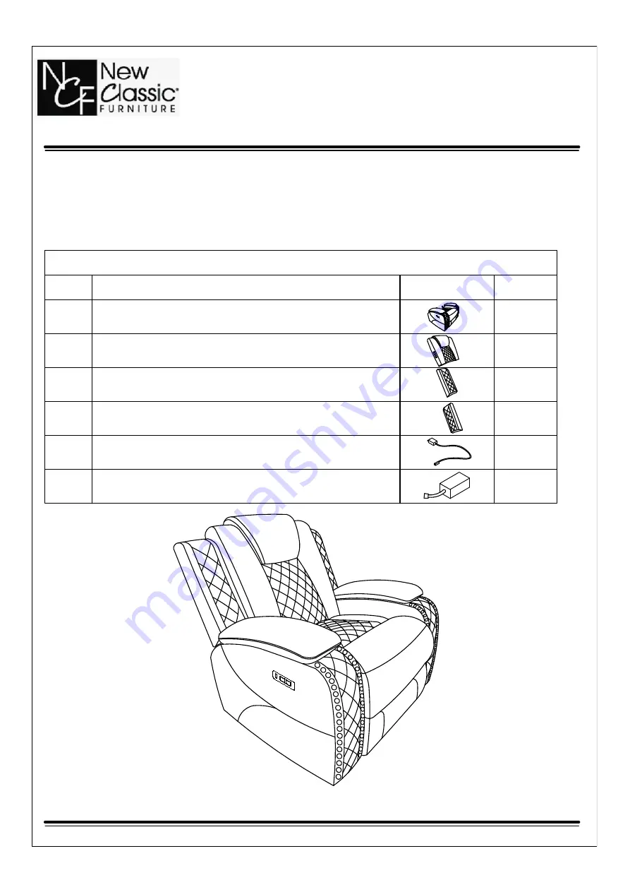 New Classic Furniture JOSHUA LEATHER L1716-13P2 Скачать руководство пользователя страница 1