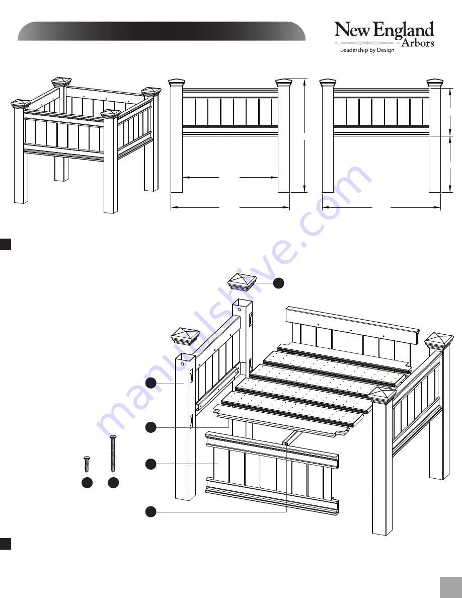 New England Arbors Mayfair Raised Planter Box Assembly Instructions Download Page 1