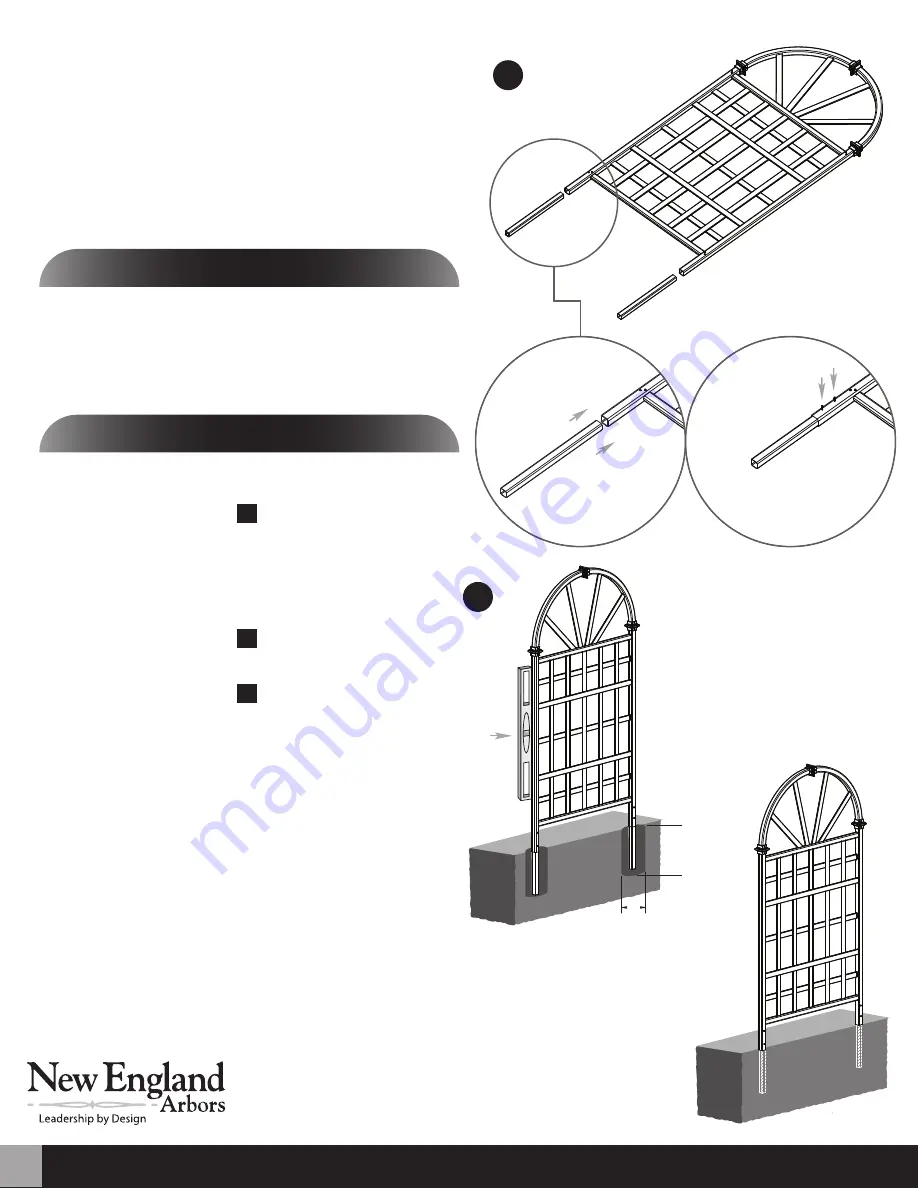 New England Arbors Savannah Composite Trellis Assembly Instructions Download Page 4