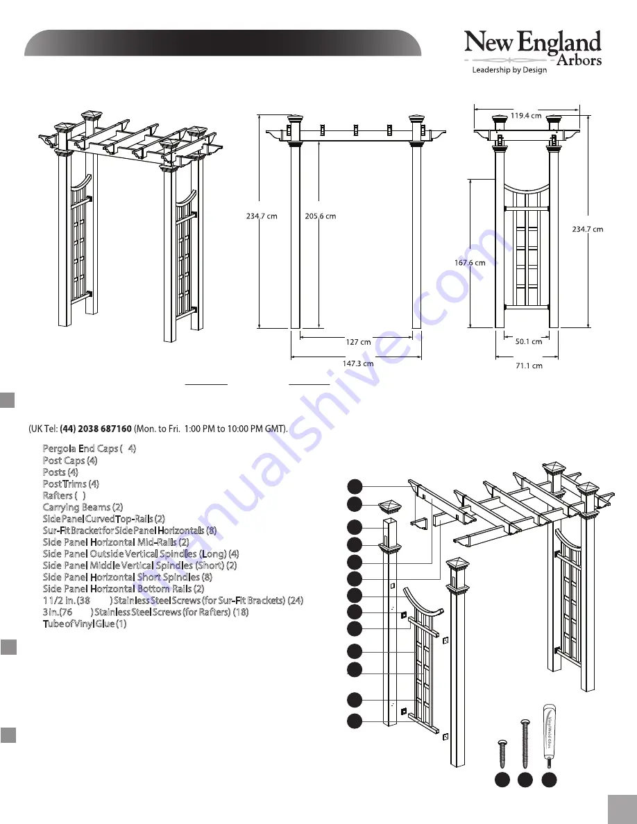 New England Arbors The Fairfield Deluxe Arbor/Arch Assembly Instructions Download Page 1