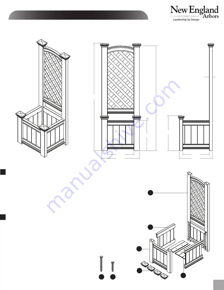 New England Arbors The Kensington Planter Box & Trellis Скачать руководство пользователя страница 1