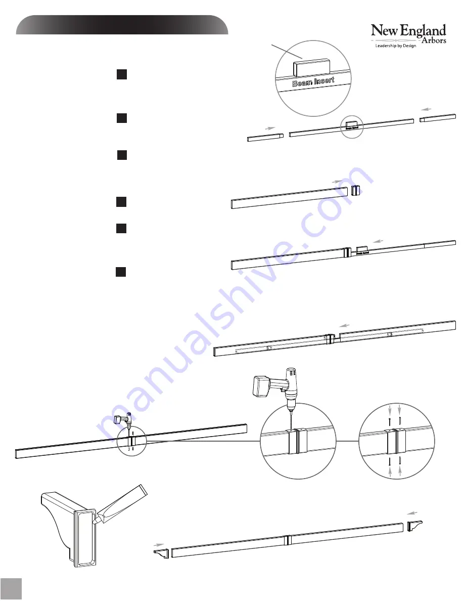 New England Arbors Trellis Pergola Скачать руководство пользователя страница 10