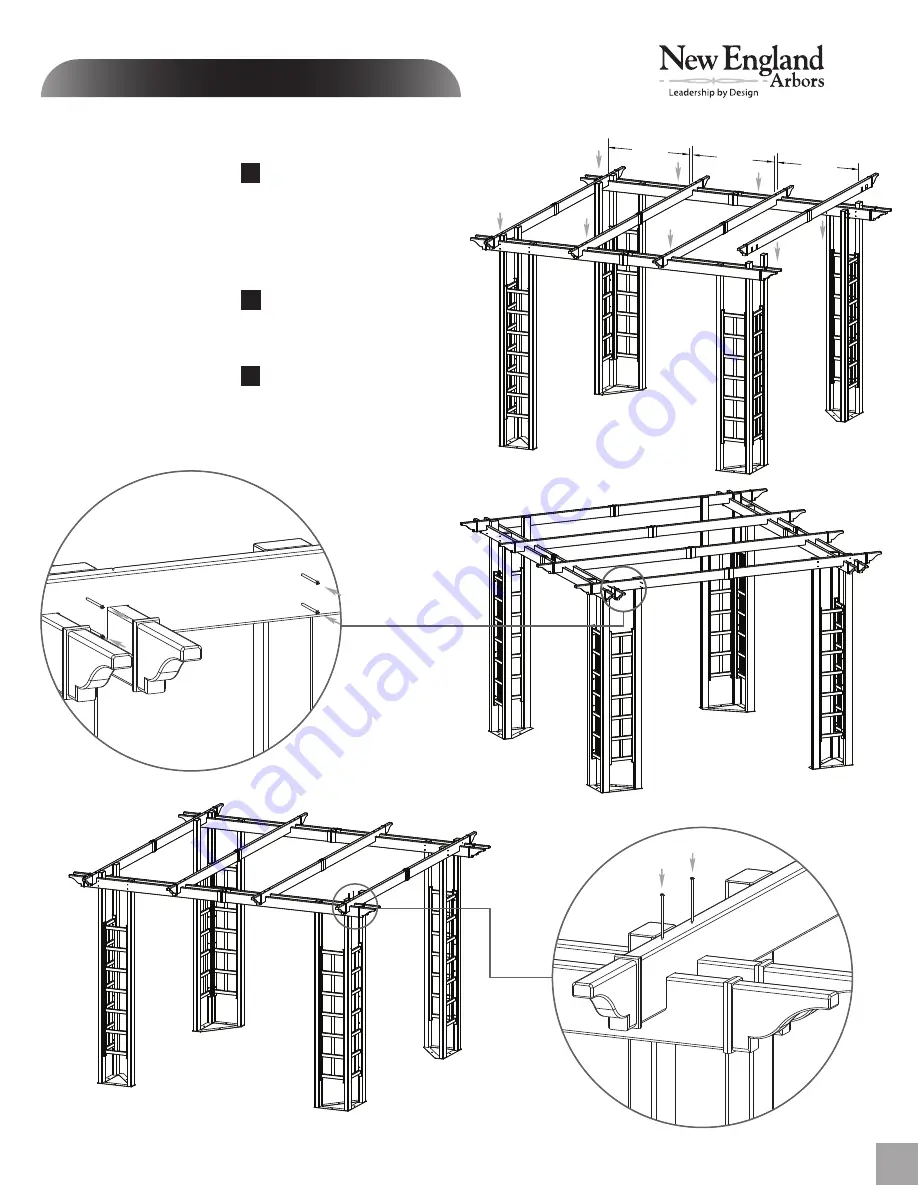 New England Arbors Trellis Pergola Assembly Manual Download Page 13