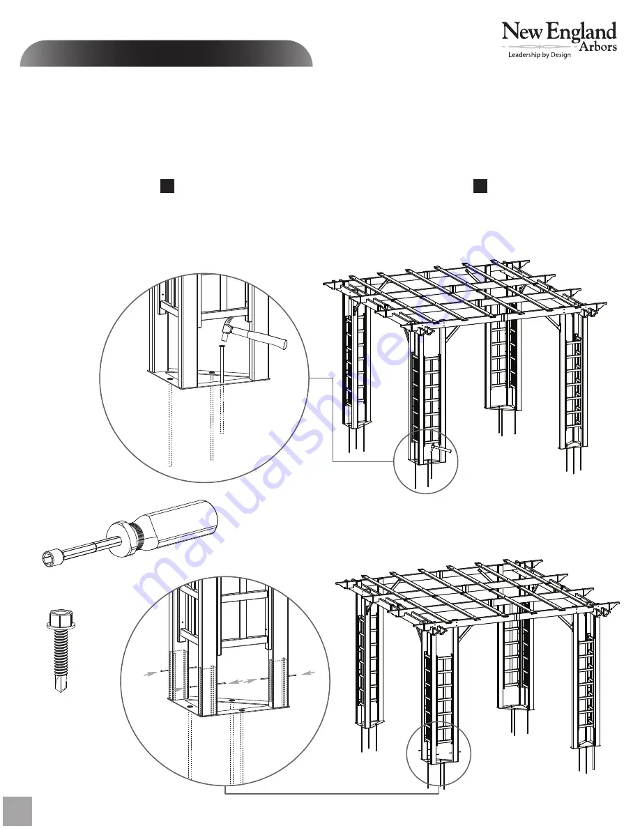 New England Arbors Trellis Pergola Скачать руководство пользователя страница 16