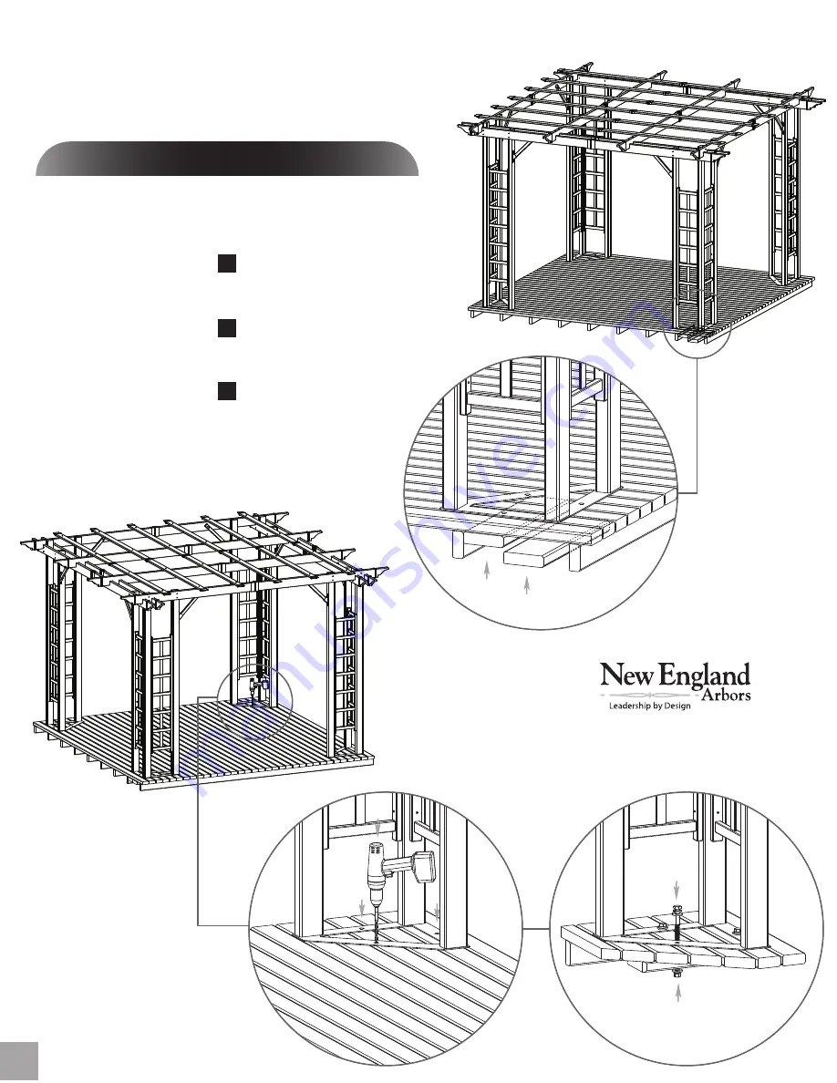 New England Arbors Trellis Pergola Assembly Manual Download Page 18