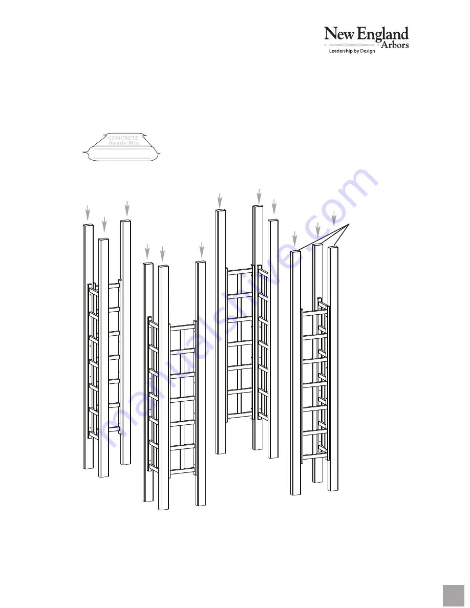 New England Arbors Trellis Pergola Скачать руководство пользователя страница 21