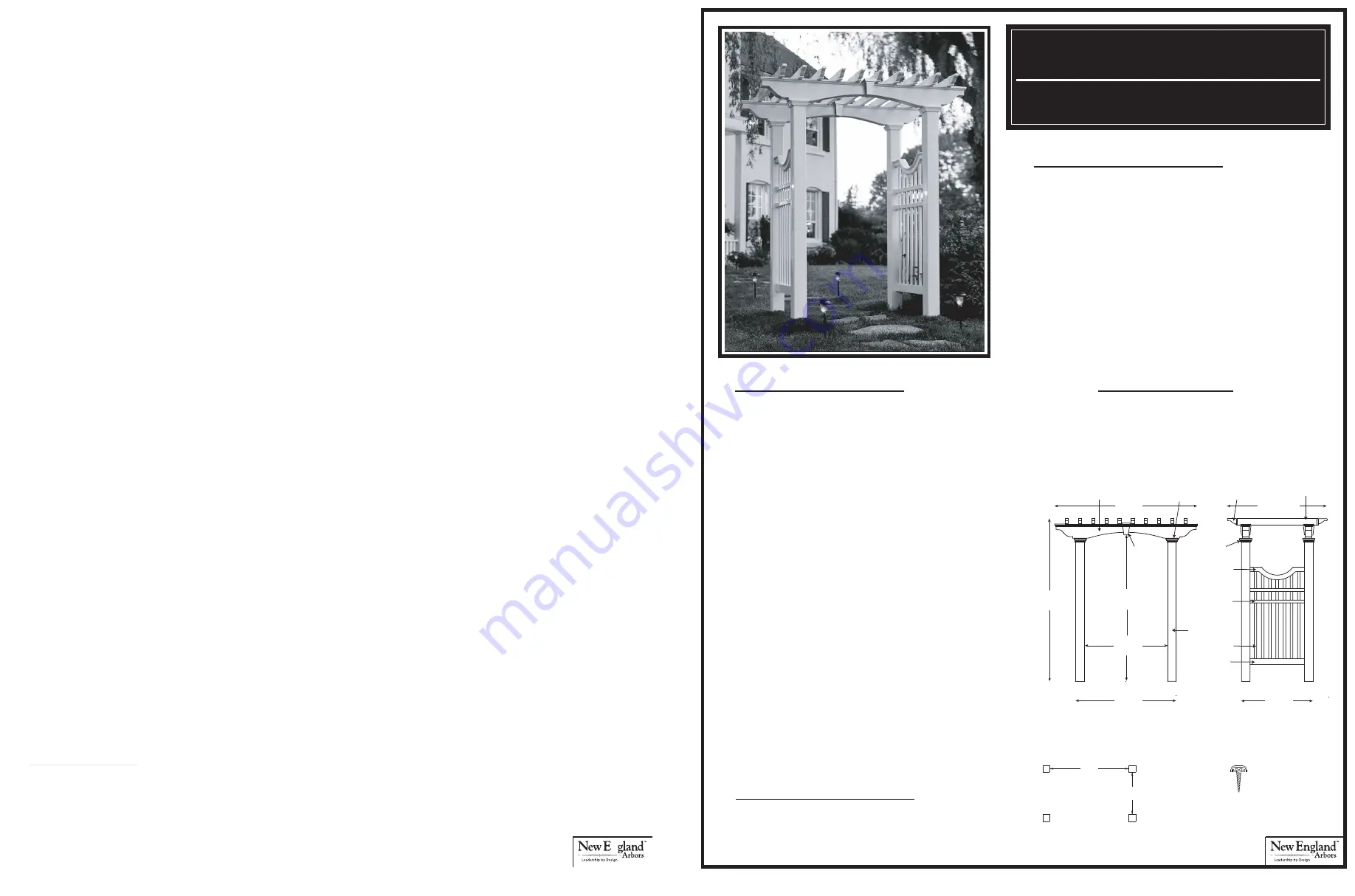 New England Arbors Yorkshire Assembly/Mounting Instructions Download Page 1