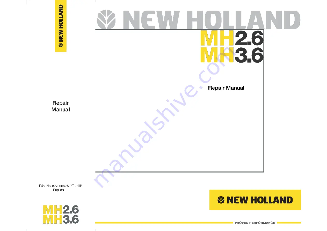 New Holland MH2.6 Repair Manual Download Page 1