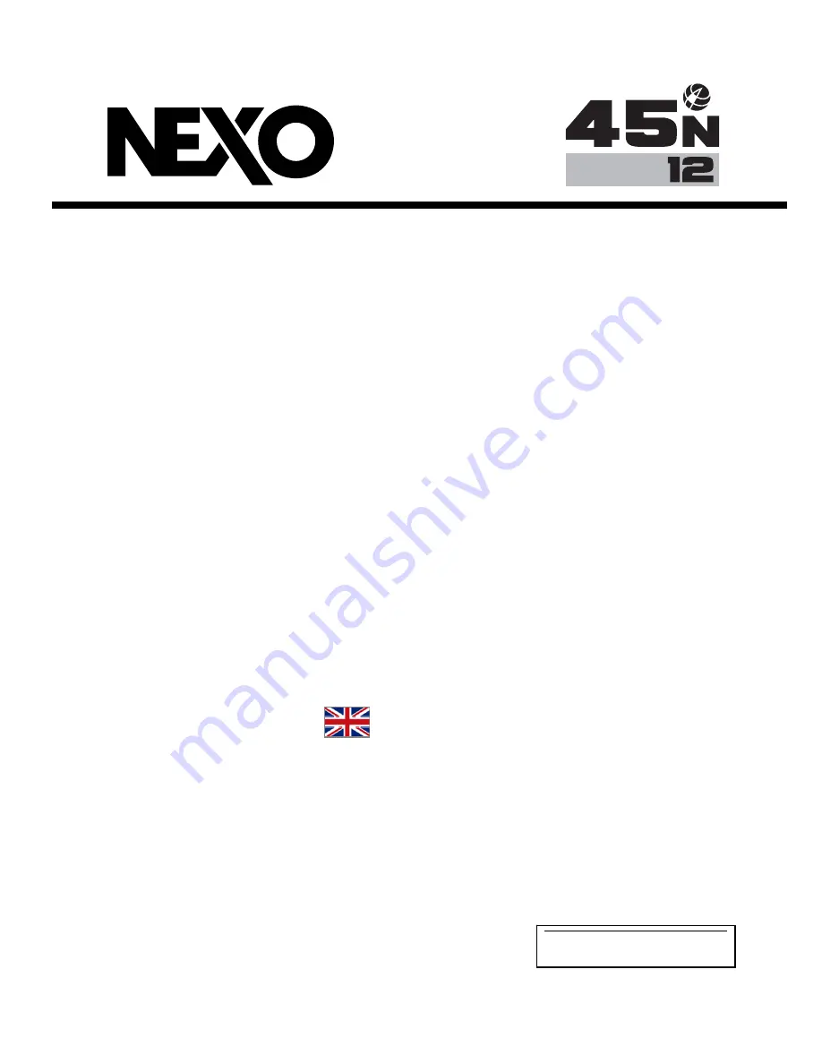 Nexo 45N-12 User Manual Download Page 1