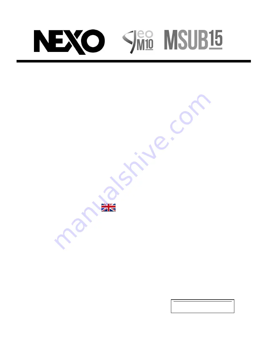 Nexo GEO M10 Setup Manual Download Page 1