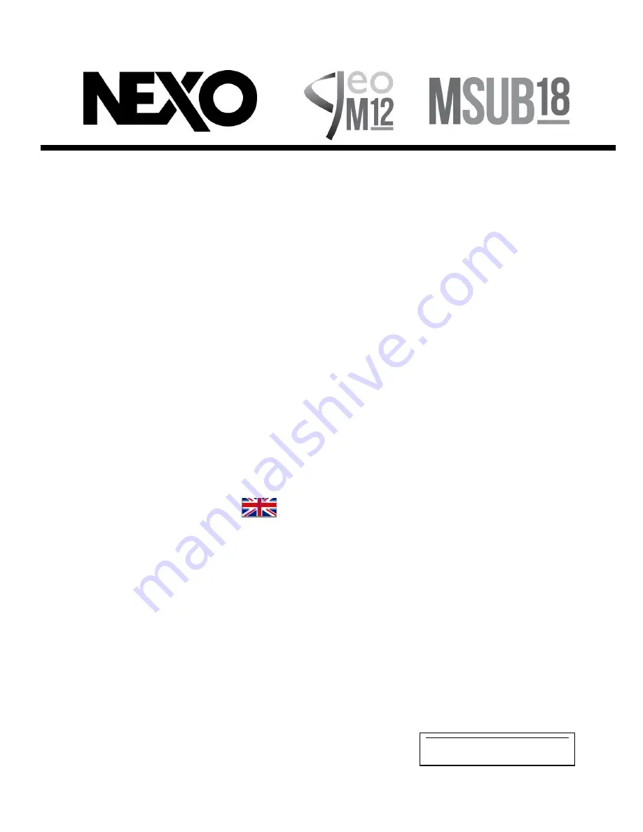 Nexo GEO M12 Series System Manual Download Page 1