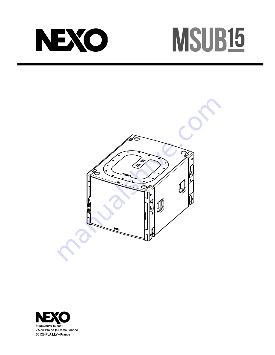 Nexo MSub15 Скачать руководство пользователя страница 1