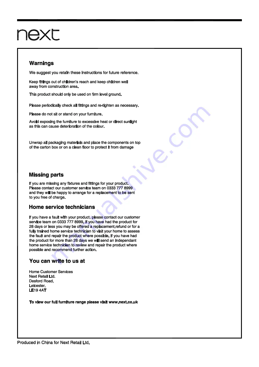 Next 836433 Assembly Instructions Manual Download Page 19