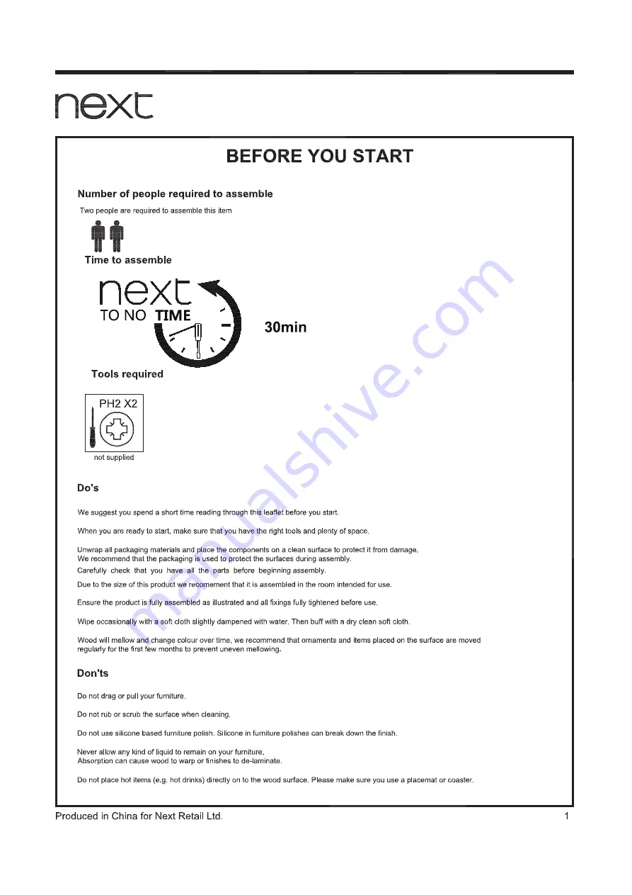 Next AMELIA  145641 Assembly Instructions Manual Download Page 2