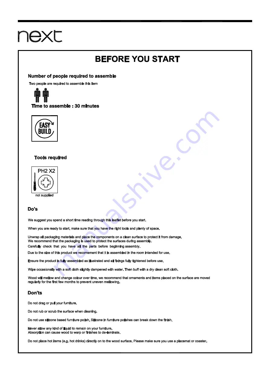 Next ARDEN 132836 Assembly Instructions Manual Download Page 2