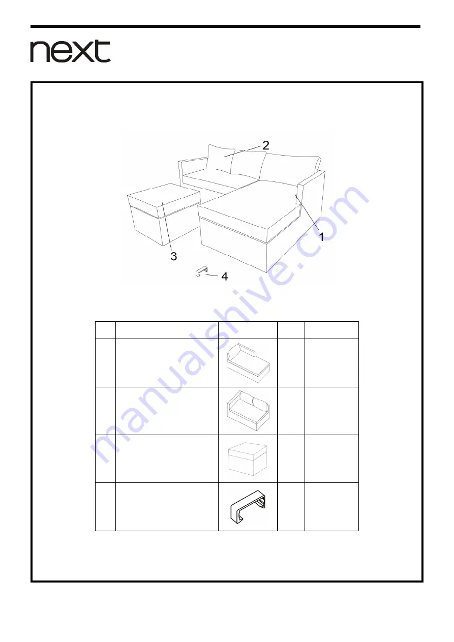 Next BARCELONA RH CORNER BRN 976648 Assembly Instructions Download Page 3