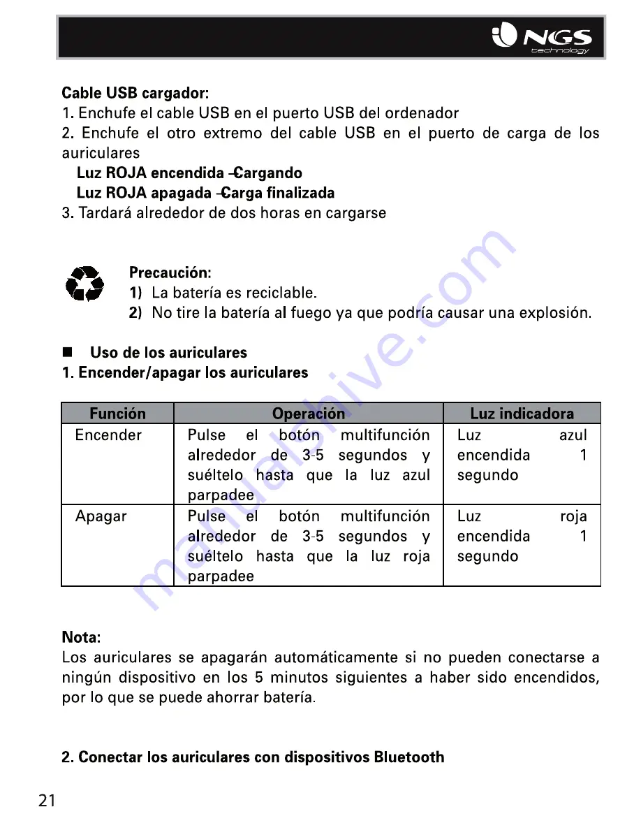 NGS Sport Artica User Manual Download Page 21