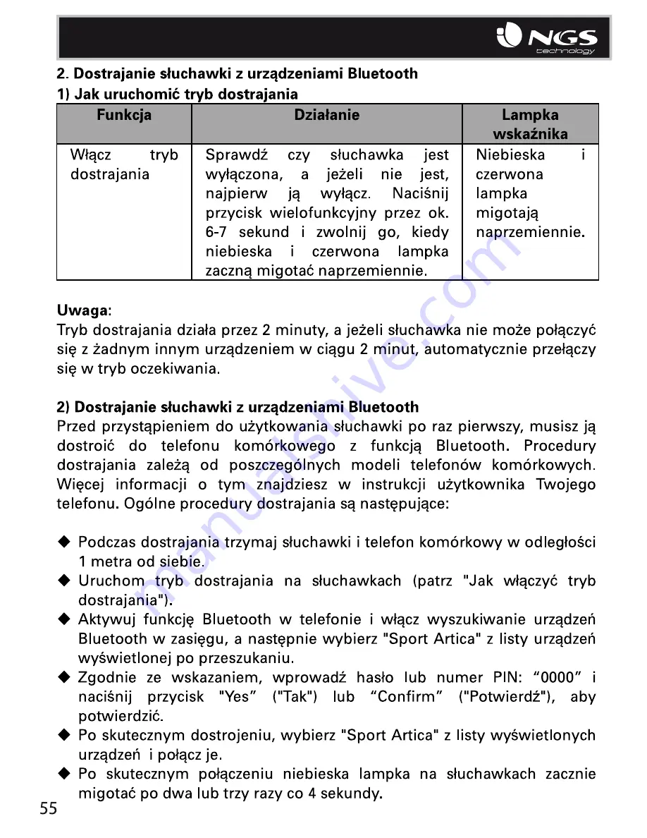 NGS Sport Artica Скачать руководство пользователя страница 55